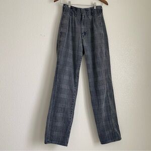 Vintage Brittania Limited high waisted checkered jeans, gray, 28x31
